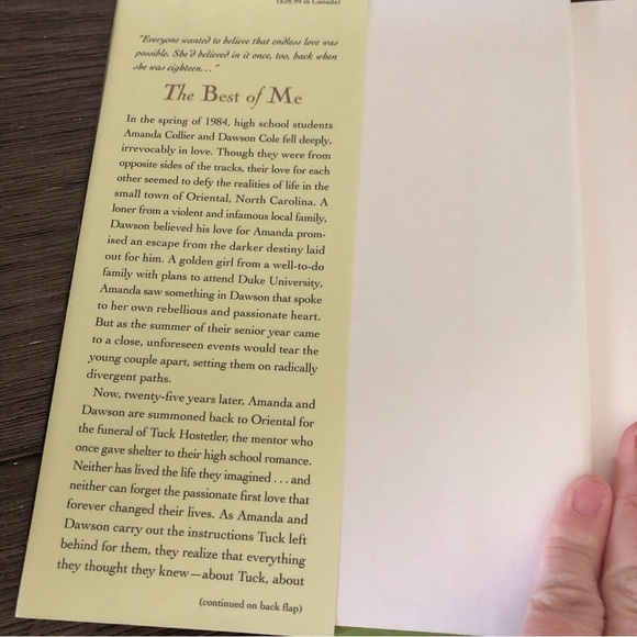 The Best of Me by: Nicholas Sparks hardback book - Picture 2 of 6